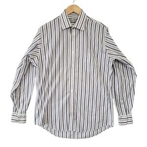 VTG Sears Roebuck Mens Striped Dress‎ Shirt Long Sleeve Classic Business Preppy